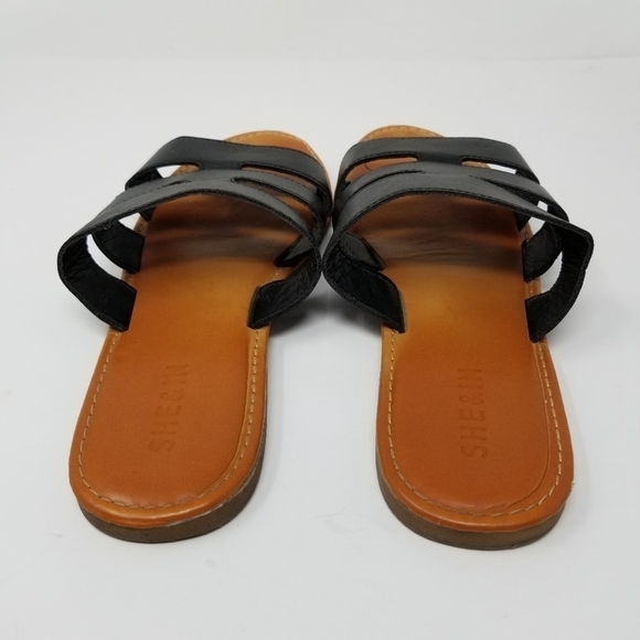She & In Women's Sandals Flats Three Strap Slide Slip On Straps Size 9 Flexible - Picture 4 of 8